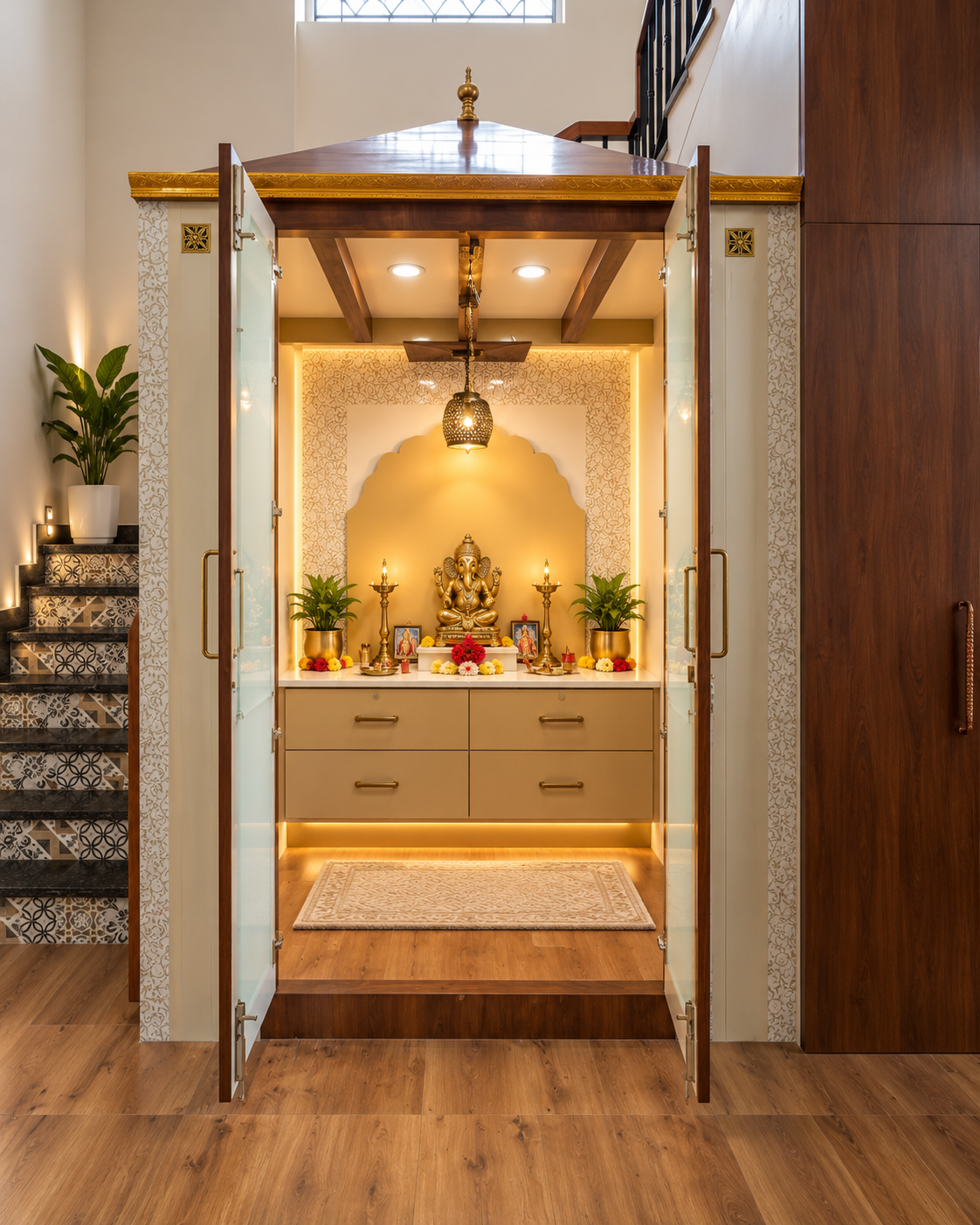 Elegant Modern Pooja Alcove